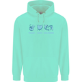Peace Love Dolphins Sea life Childrens Kids Hoodie Peppermint