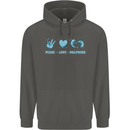 Peace Love Dolphins Sea life Childrens Kids Hoodie Storm Grey