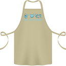 Peace Love Dolphins Sea life Cotton Apron 100% Organic Khaki