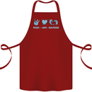 Peace Love Dolphins Sea life Cotton Apron 100% Organic Maroon