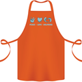 Peace Love Dolphins Sea life Cotton Apron 100% Organic Orange