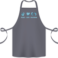 Peace Love Dolphins Sea life Cotton Apron 100% Organic Steel