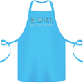 Peace Love Dolphins Sea life Cotton Apron 100% Organic Turquoise