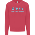 Peace Love Dolphins Sea life Kids Sweatshirt Jumper Heliconia