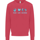 Peace Love Dolphins Sea life Kids Sweatshirt Jumper Heliconia