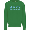 Peace Love Dolphins Sea life Kids Sweatshirt Jumper Irish Green