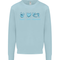 Peace Love Dolphins Sea life Kids Sweatshirt Jumper Light Blue
