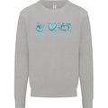 Peace Love Dolphins Sea life Kids Sweatshirt Jumper Sports Grey