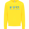 Peace Love Dolphins Sea life Kids Sweatshirt Jumper Yellow