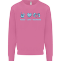 Peace Love Dolphins Sea life Mens Sweatshirt Jumper Azalea