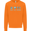 Peace Love Dolphins Sea life Mens Sweatshirt Jumper Orange