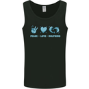 Peace Love Dolphins Sea life Mens Vest Tank Top Black