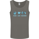 Peace Love Dolphins Sea life Mens Vest Tank Top Charcoal