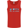 Peace Love Dolphins Sea life Mens Vest Tank Top Red