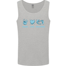Peace Love Dolphins Sea life Mens Vest Tank Top Sports Grey