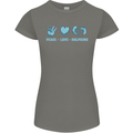 Peace Love Dolphins Sea life Womens Petite Cut T-Shirt Charcoal