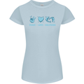 Peace Love Dolphins Sea life Womens Petite Cut T-Shirt Light Blue