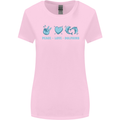 Peace Love Dolphins Sea life Womens Wider Cut T-Shirt Light Pink