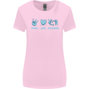 Peace Love Dolphins Sea life Womens Wider Cut T-Shirt Light Pink
