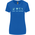 Peace Love Dolphins Sea life Womens Wider Cut T-Shirt Royal Blue