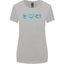 Peace Love Dolphins Sea life Womens Wider Cut T-Shirt Sports Grey