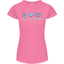 Peace Love Dolphins Womens Petite Cut T-Shirt Azalea