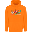 Peace Love Lizards Funny Gekko Iguana Childrens Kids Hoodie Orange