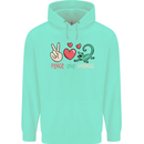 Peace Love Lizards Funny Gekko Iguana Childrens Kids Hoodie Peppermint