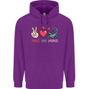 Peace Love Lizards Funny Gekko Iguana Childrens Kids Hoodie Purple