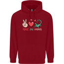 Peace Love Lizards Funny Gekko Iguana Childrens Kids Hoodie Red