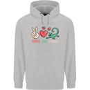 Peace Love Lizards Funny Gekko Iguana Childrens Kids Hoodie Sports Grey