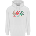 Peace Love Lizards Funny Gekko Iguana Childrens Kids Hoodie White