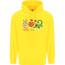 Peace Love Lizards Funny Gekko Iguana Childrens Kids Hoodie Yellow