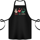 Peace Love Lizards Funny Gekko Iguana Cotton Apron 100% Organic Black