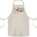 Peace Love Lizards Funny Gekko Iguana Cotton Apron 100% Organic Natural