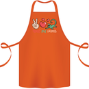 Peace Love Lizards Funny Gekko Iguana Cotton Apron 100% Organic Orange
