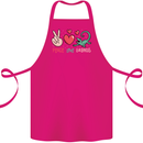 Peace Love Lizards Funny Gekko Iguana Cotton Apron 100% Organic Pink