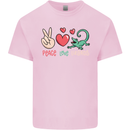 Peace Love Lizards Funny Gekko Iguana Kids T-Shirt Childrens Light Pink