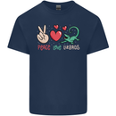 Peace Love Lizards Funny Gekko Iguana Kids T-Shirt Childrens Navy Blue