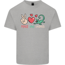 Peace Love Lizards Funny Gekko Iguana Kids T-Shirt Childrens Sports Grey