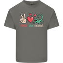 Peace Love Lizards Funny Gekko Iguana Mens Cotton T-Shirt Tee Top Charcoal