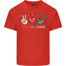 Peace Love Lizards Funny Gekko Iguana Mens Cotton T-Shirt Tee Top Red