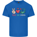 Peace Love Lizards Funny Gekko Iguana Mens Cotton T-Shirt Tee Top Royal Blue