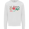Peace Love Lizards Funny Gekko Iguana Mens Sweatshirt Jumper White