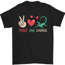 Peace Love Lizards Funny Gekko Iguana Mens T-Shirt Cotton Gildan Black