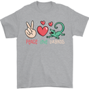 Peace Love Lizards Funny Gekko Iguana Mens T-Shirt Cotton Gildan Sports Grey