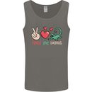 Peace Love Lizards Funny Gekko Iguana Mens Vest Tank Top Charcoal