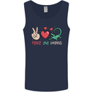 Peace Love Lizards Funny Gekko Iguana Mens Vest Tank Top Navy Blue