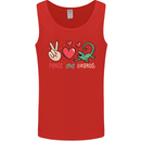 Peace Love Lizards Funny Gekko Iguana Mens Vest Tank Top Red