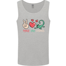 Peace Love Lizards Funny Gekko Iguana Mens Vest Tank Top Sports Grey